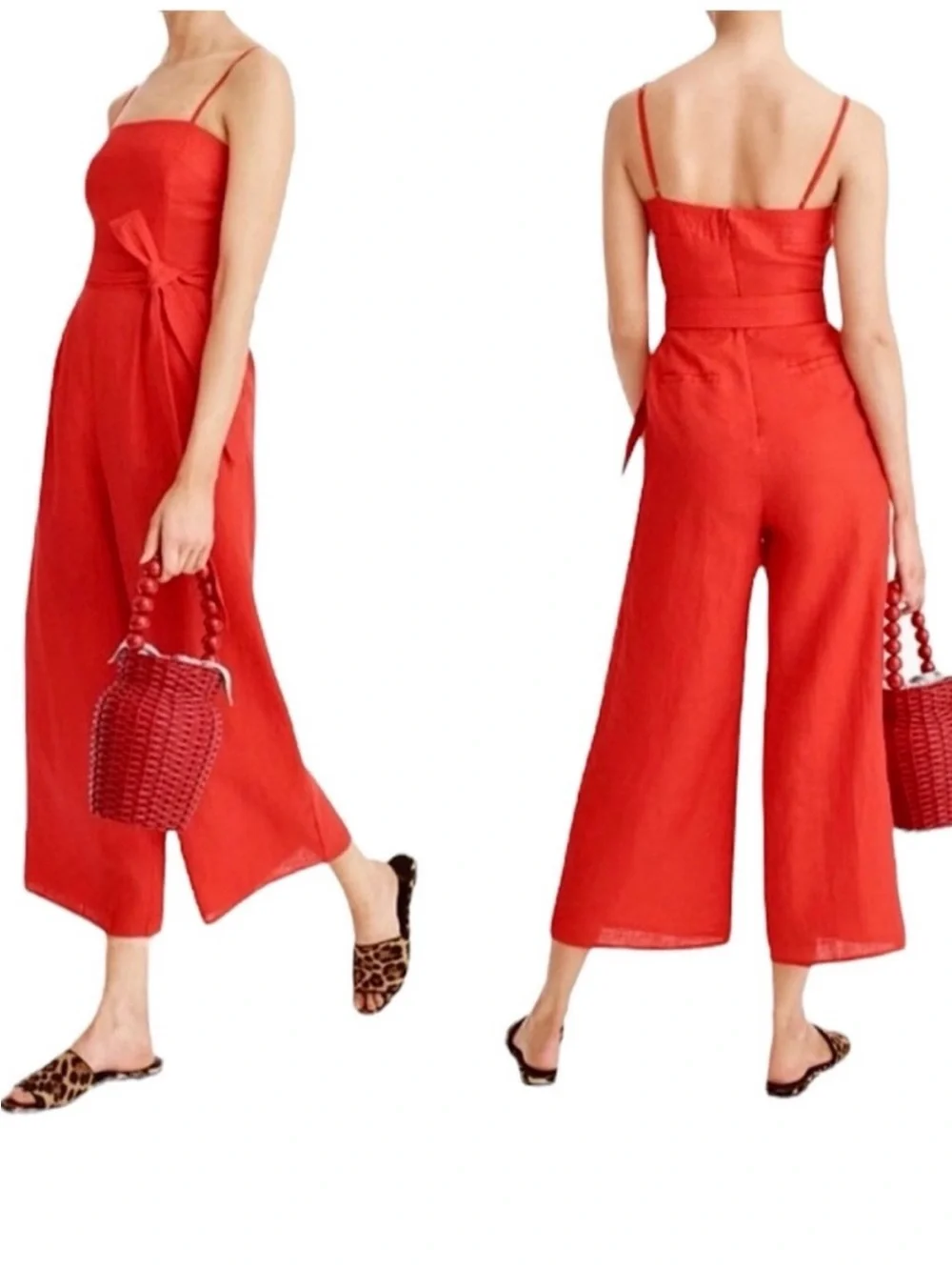 NWT | J. Crew | Tie-Waist Linen Jumpsuit | Size 12